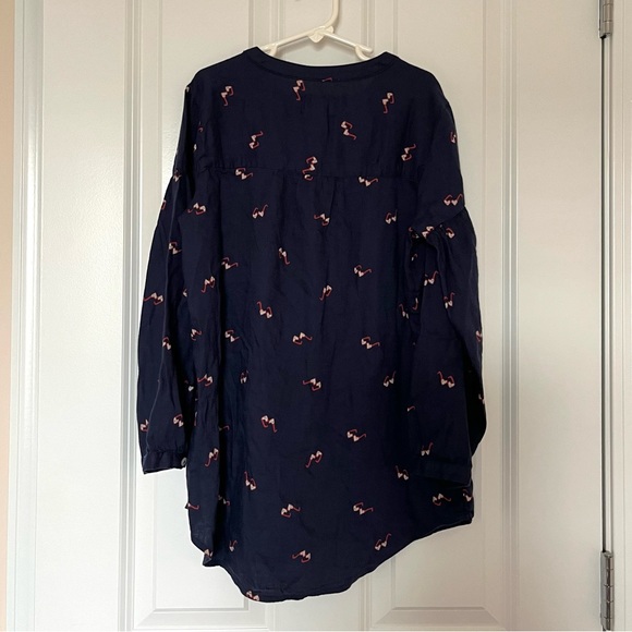 Old Navy Girls’ Dark Blue Button Down Glasses Pattern Shirt - Picture 2 of 3